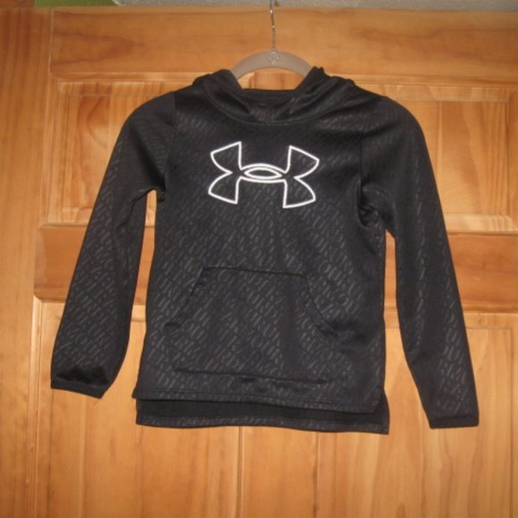 Boys Under Armour Black/White Loose Hooded Sweatshirt - Picture 1 of 2